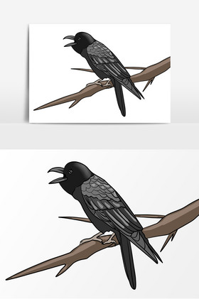 枯树上的乌鸦怎么画图片