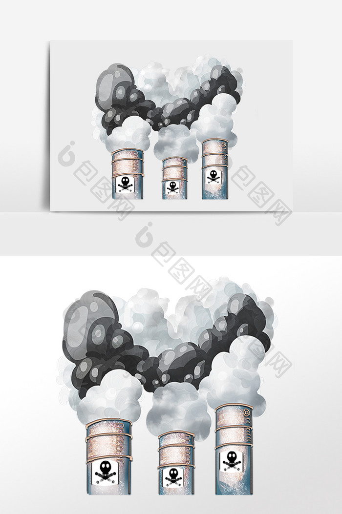 大气污染工厂冒烟插画