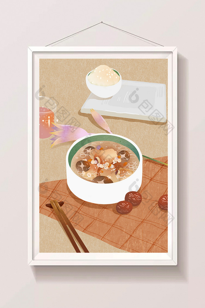 排骨薏米汤果汁汽水养生中餐米饭红枣图片图片