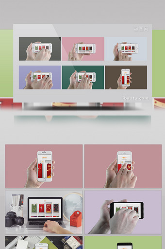手机笔记本手势划屏展示AE模板图片