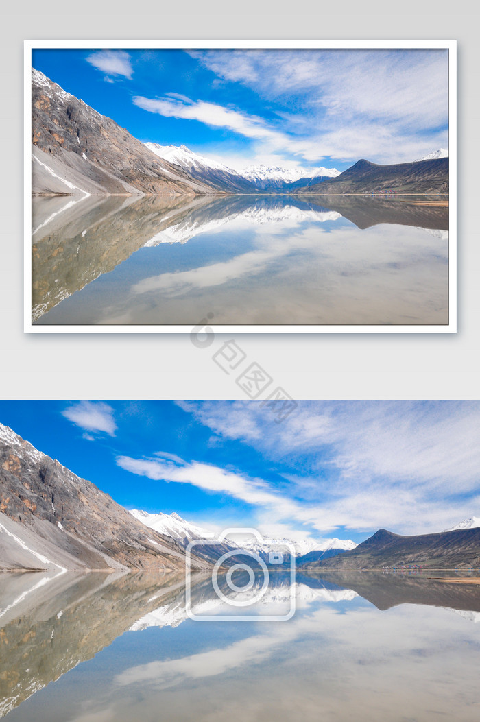 西藏来古冰川湖泊图片