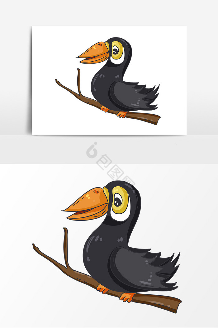 枝头乌鸦装饰图片