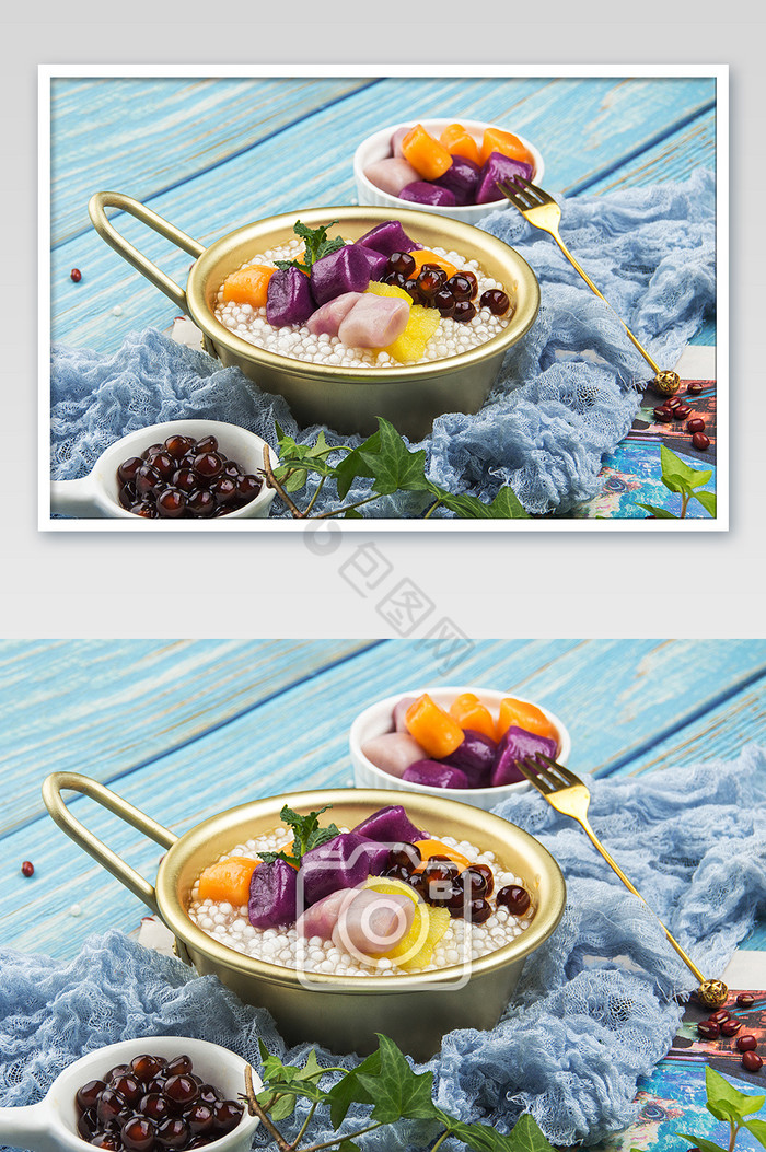 小清新夏日美食甜品芋圆西米露图片