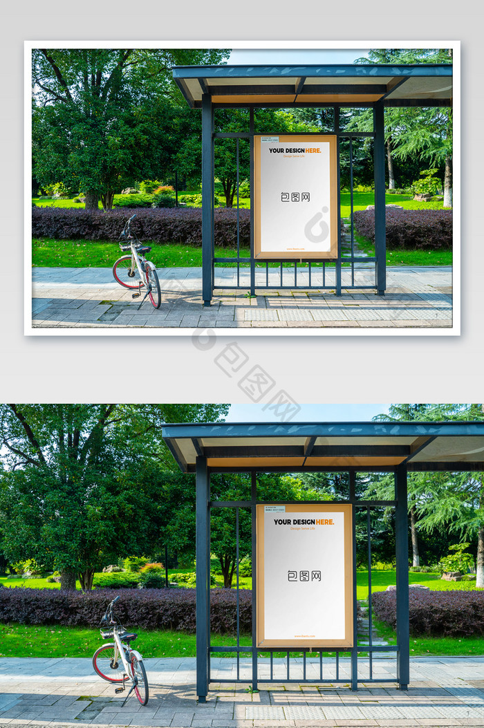 基础建设公交户外广告牌广告宣传海报样机