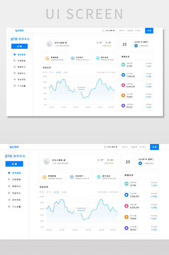 商务科技风数据管理可视化后台系统网页界面图片