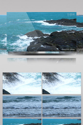 蔚蓝广阔的大海海浪实拍图片