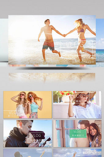 VLOG时尚现代旅游度假休闲相册AE模板图片