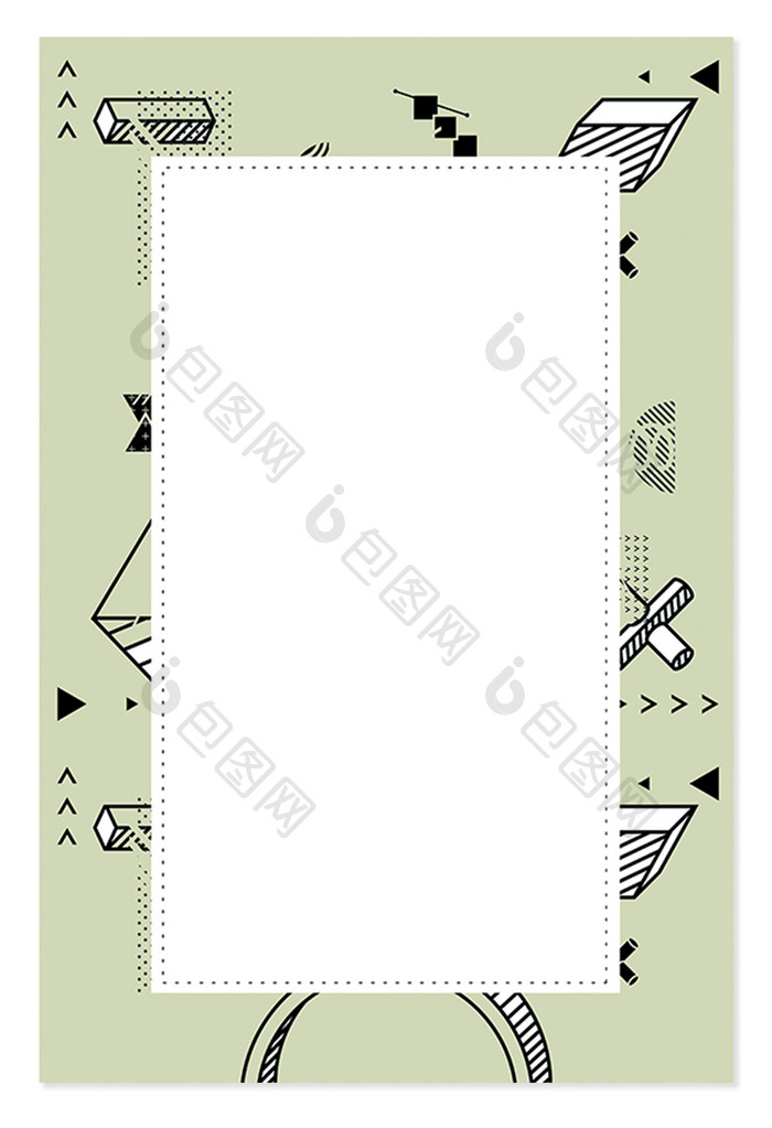 绿色边框几何线条背景