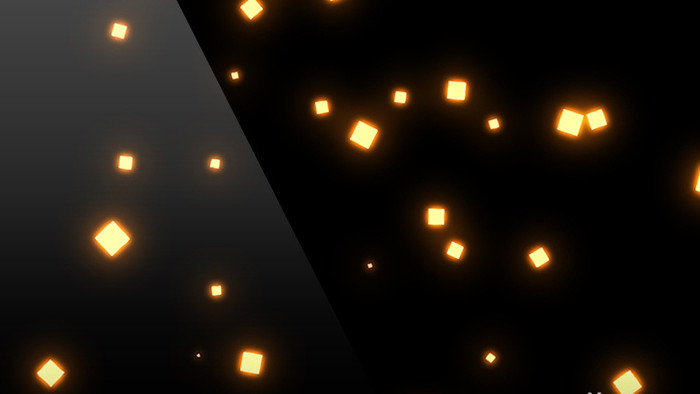 4组黄金发光方块粒子飞散动画视频素材