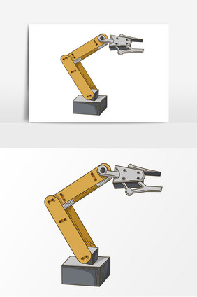 手绘简约机械臂元素