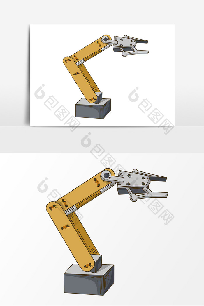手绘简约机械臂元素