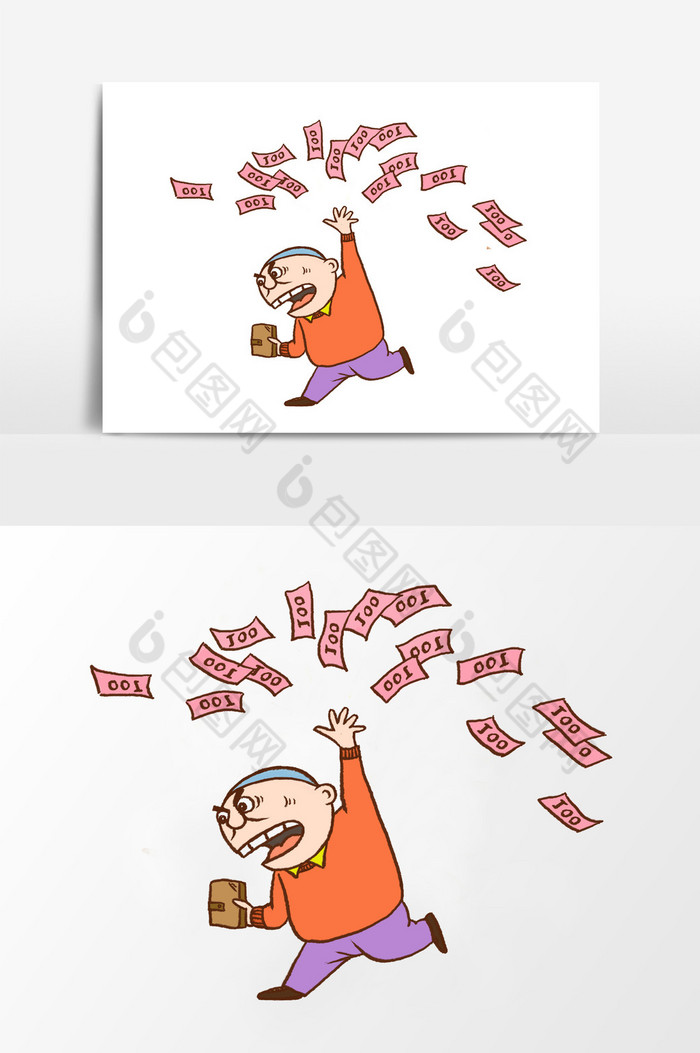 简笔画撒钱人物图片
