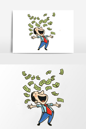 简笔画撒钱的人