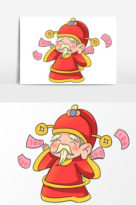 财神爷撒钱形象图片