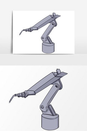 手绘机械臂卡通元素