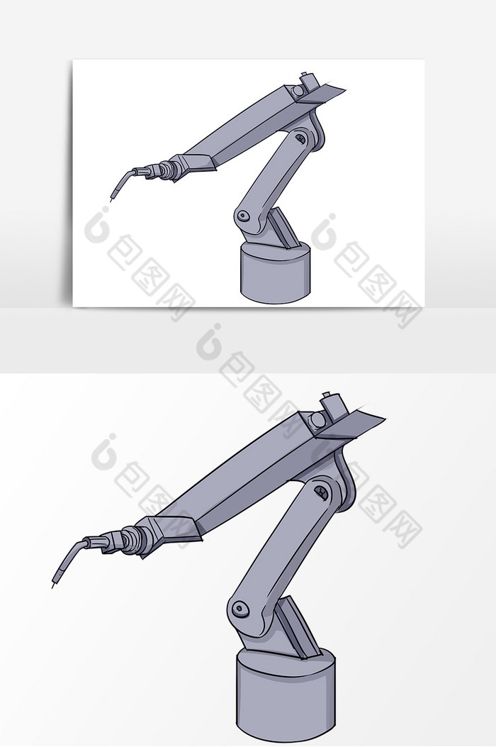 手繪機械臂卡通元素圖片