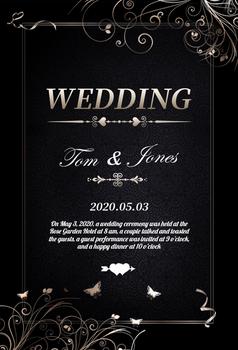 创意花卉风格的婚礼海报