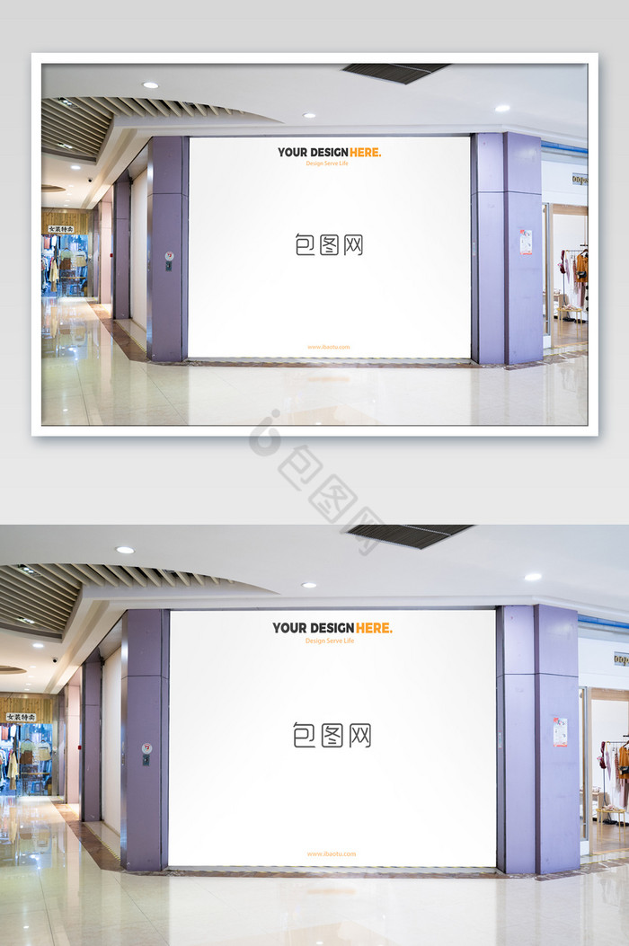 商场大楼室内空白广告牌购物中心图片