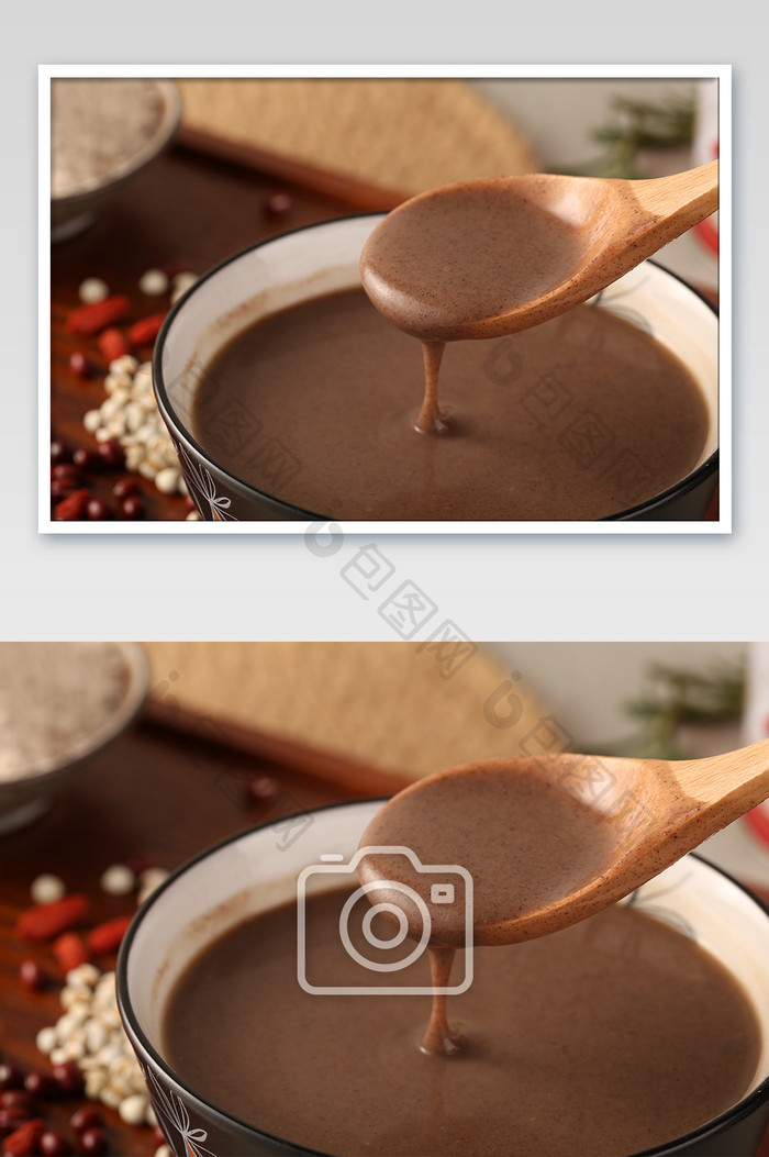 红豆薏仁粉美味早餐代餐美食摄影图