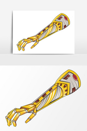 手绘机械臂卡通图案装饰
