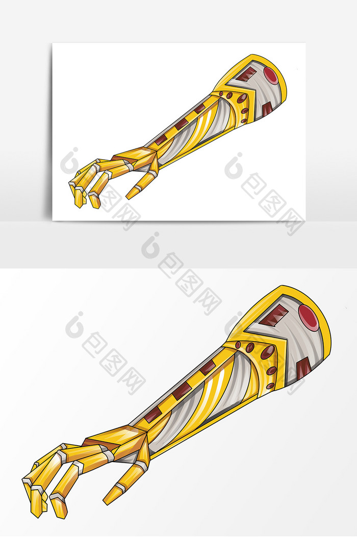 手绘机械臂卡通图案装饰