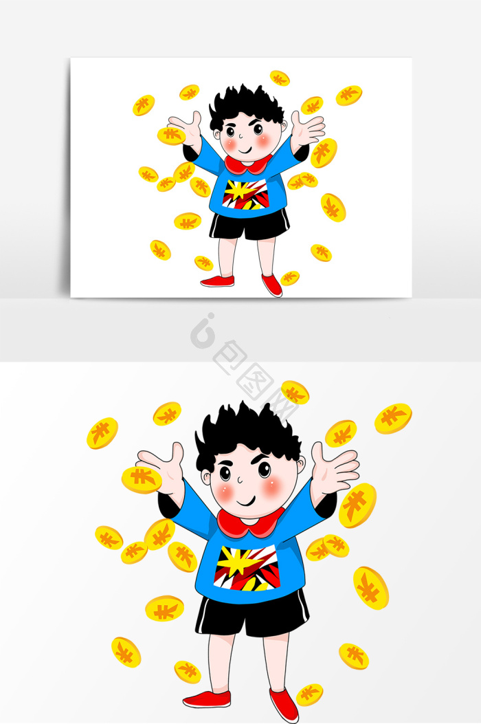 手绘撒钱图片-手绘撒钱素材免费下载-包图网