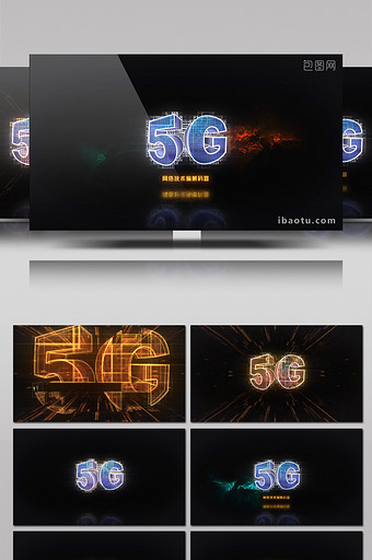 5G网络HUD界面故障标题动画AE模板图片