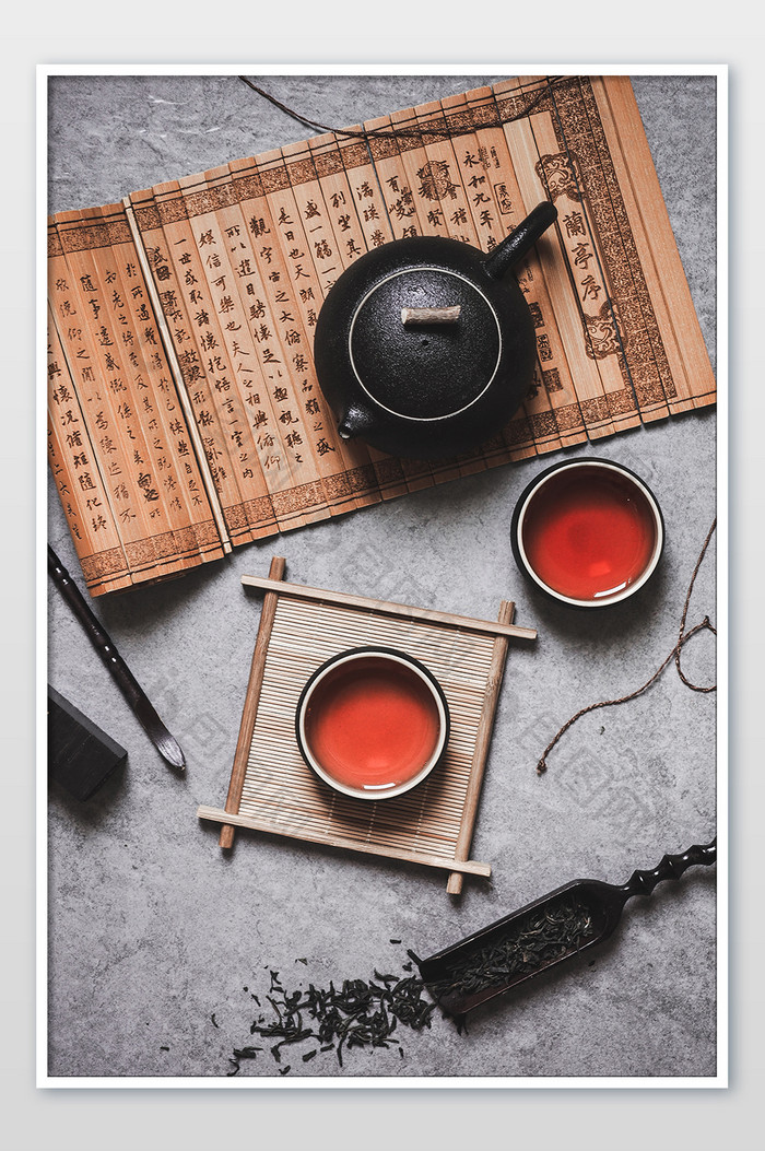 中式复古红茶茶具茶叶静物摄影图片3