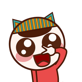 原创可爱卡通帽小子开心剪刀手动态表情包图片下载