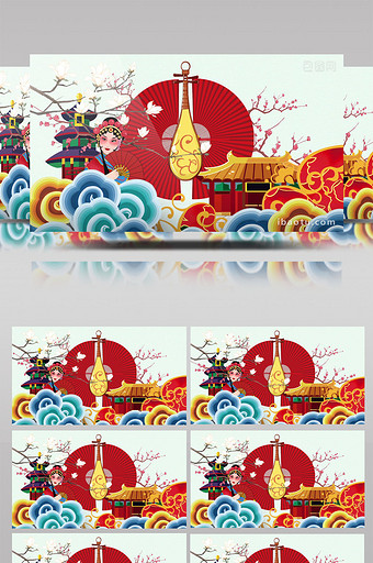 国潮戏曲舞台京剧演出背景图片下载