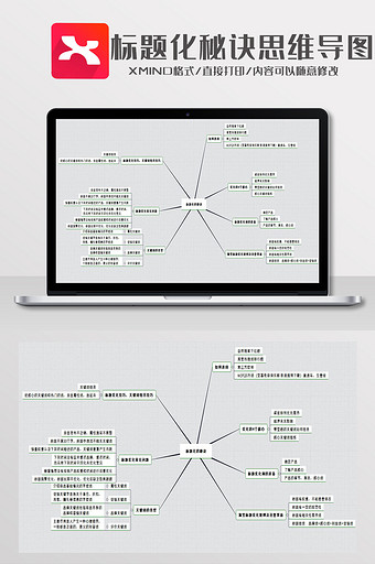 简约风标题化的秘诀思维导图XMind模板图片