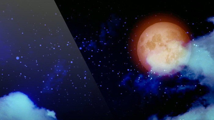 夜色月亮展示唯美舞台背景led视频素材