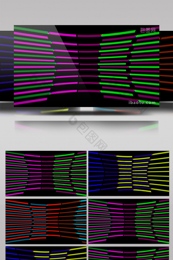 五彩滨纷炫酷粒子线条展示舞台背景视频
