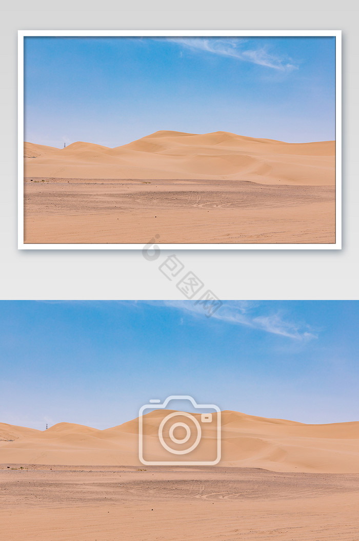 沙漠蓝天白云摄影图片