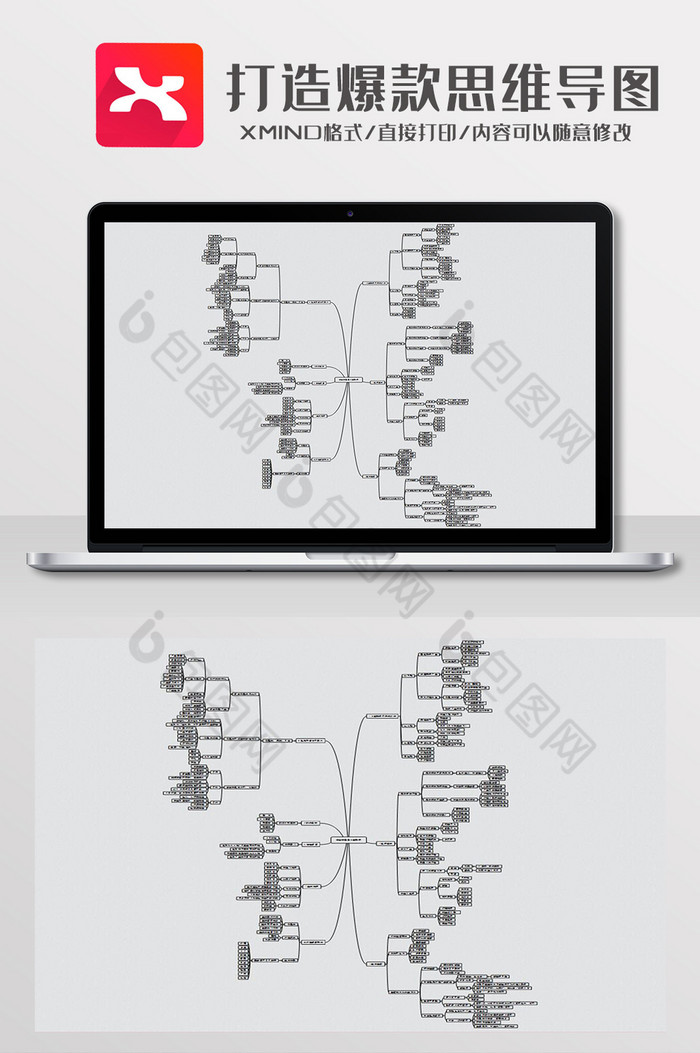 简约风打造爆款思维导图xmind模板