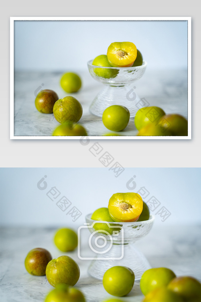 新鲜水果李子绿色可口美味摆拍清爽摄影图图片图片