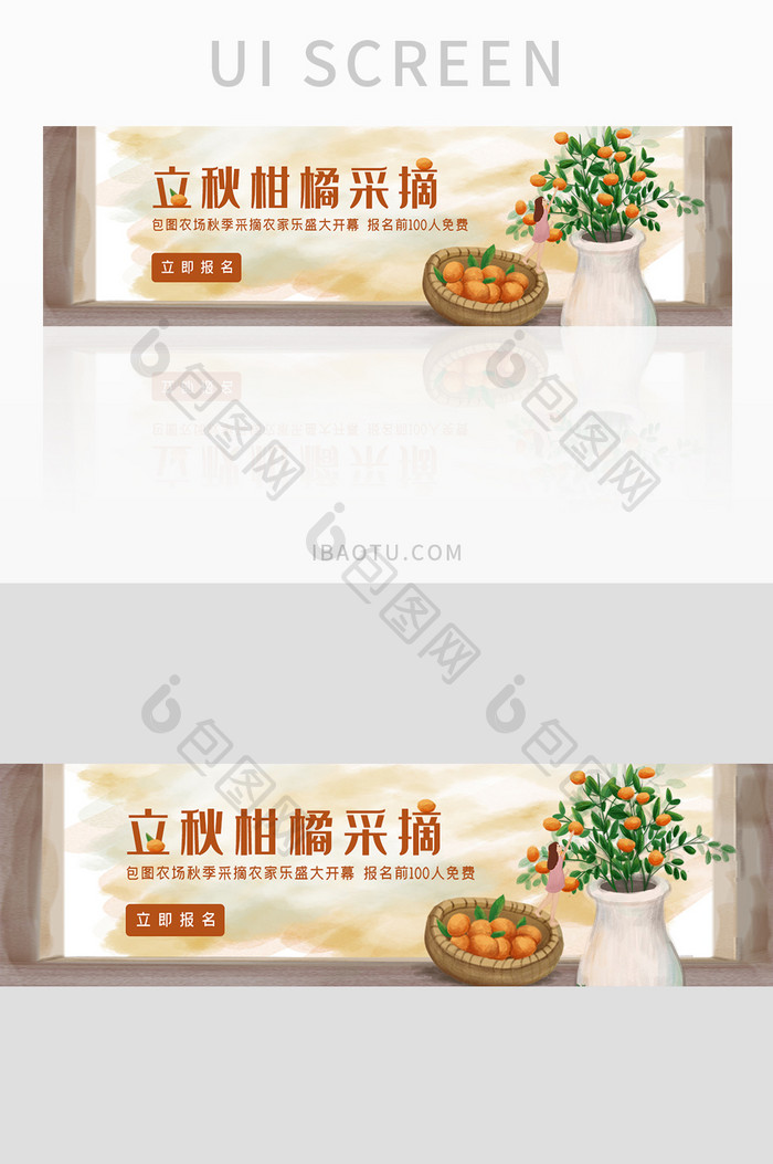 立秋柑橘采摘活动banner