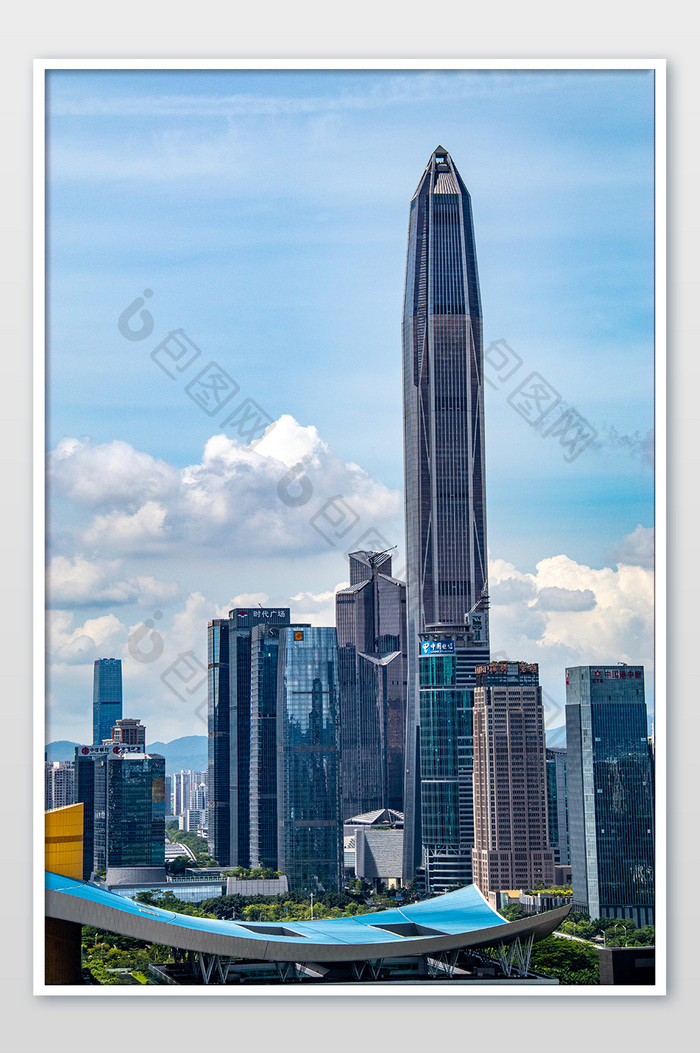 深圳新天际线城市建筑群体摄影图