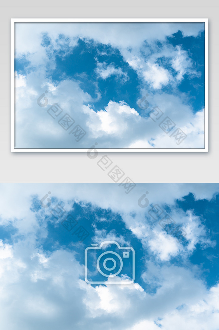 明亮蓝色晴朗天空云朵自然摄影图片