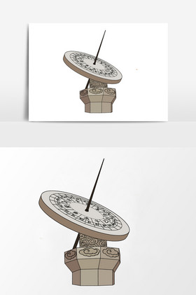 简笔画太阳日晷