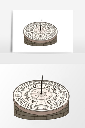 简笔画石器日晷