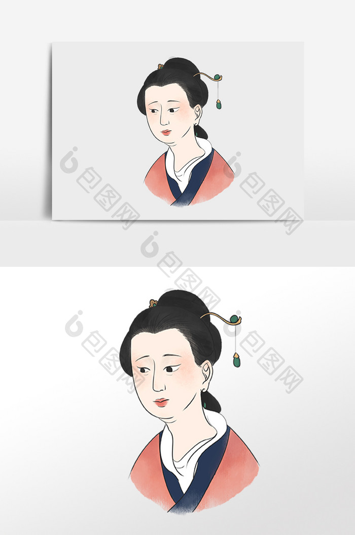 女性明代人物插画