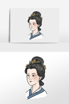 明代妇人人物插画