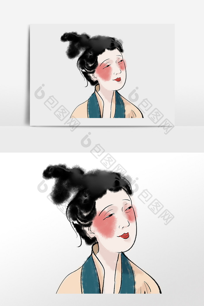 水墨明代女性人物插画