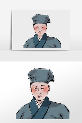 明代书生人物插画