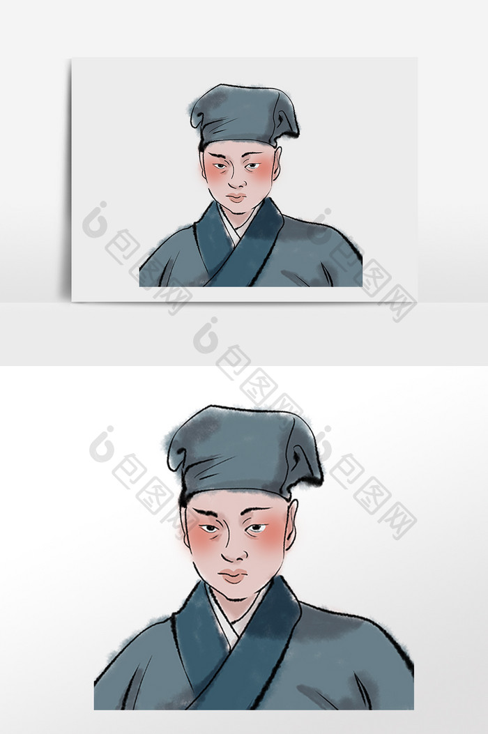 明代书生人物插画