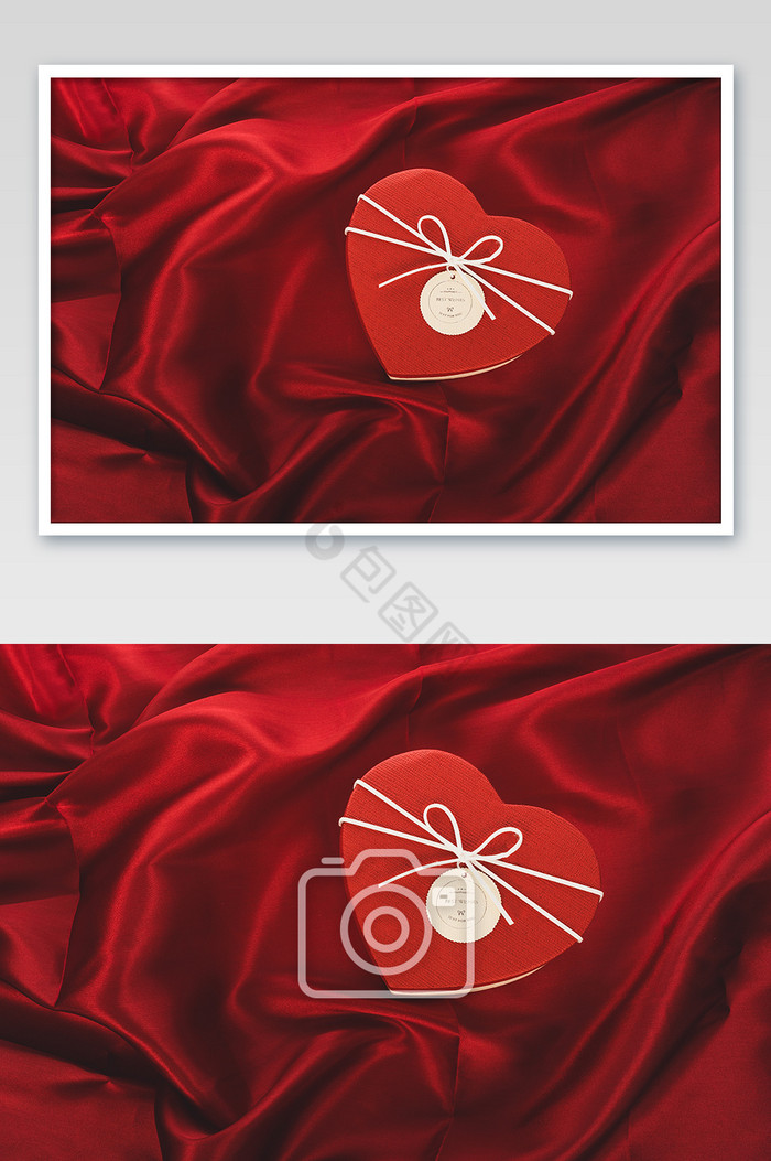 红色背景情人节高端礼品盒图片