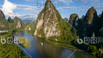 广西桂林山水漓江黄布倒影摄影图图片-包图网企业站