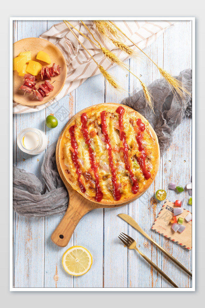 意大利披萨美食摄影图