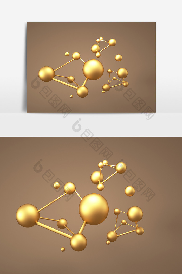 简约创意C4D立体细胞科技装饰元素